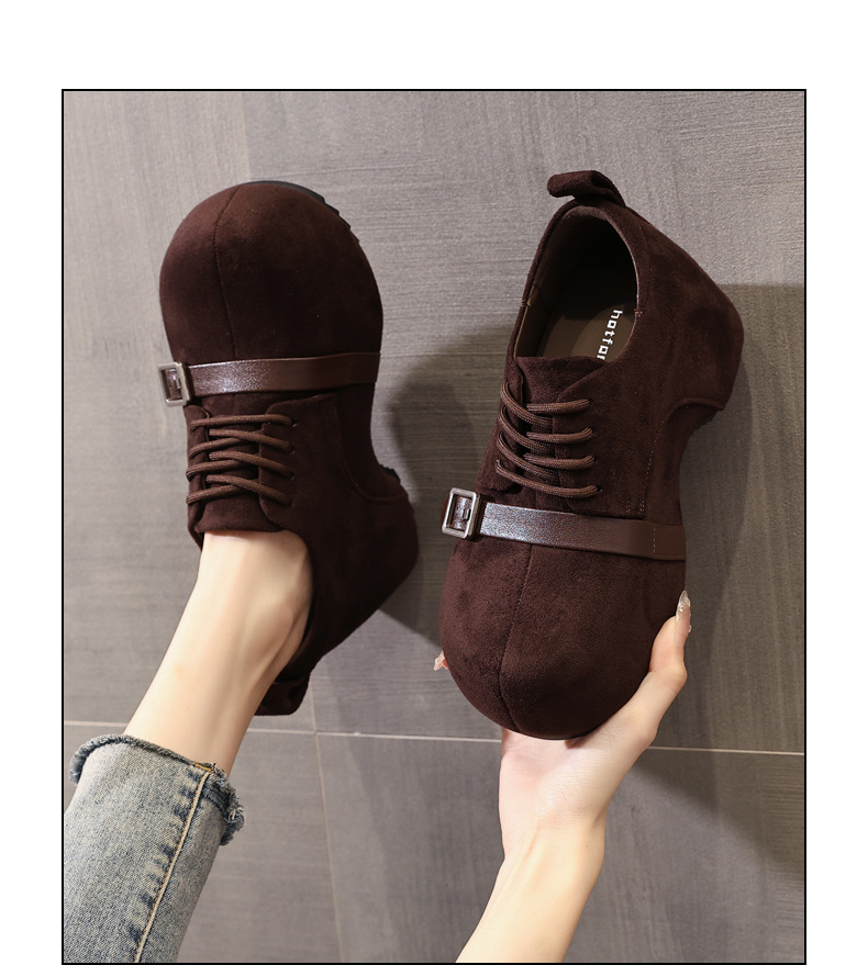 Giày lười nữ Birkenstock đế xuồng dày nâng chiều cao, đế mềm mùa thu — con lạc đà chi tiết 14