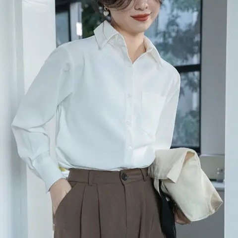 ZY77JK制服衬衣春夏秋冬季白色长袖学生衬衫上衣
