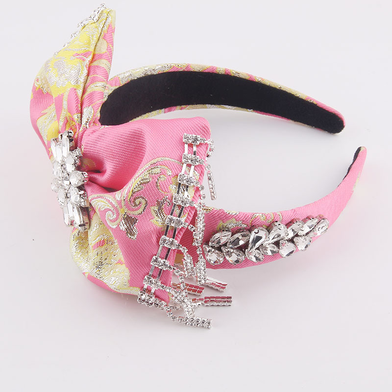 Baroque Diamond-studded Tassel Bow Flower Headband display picture 8