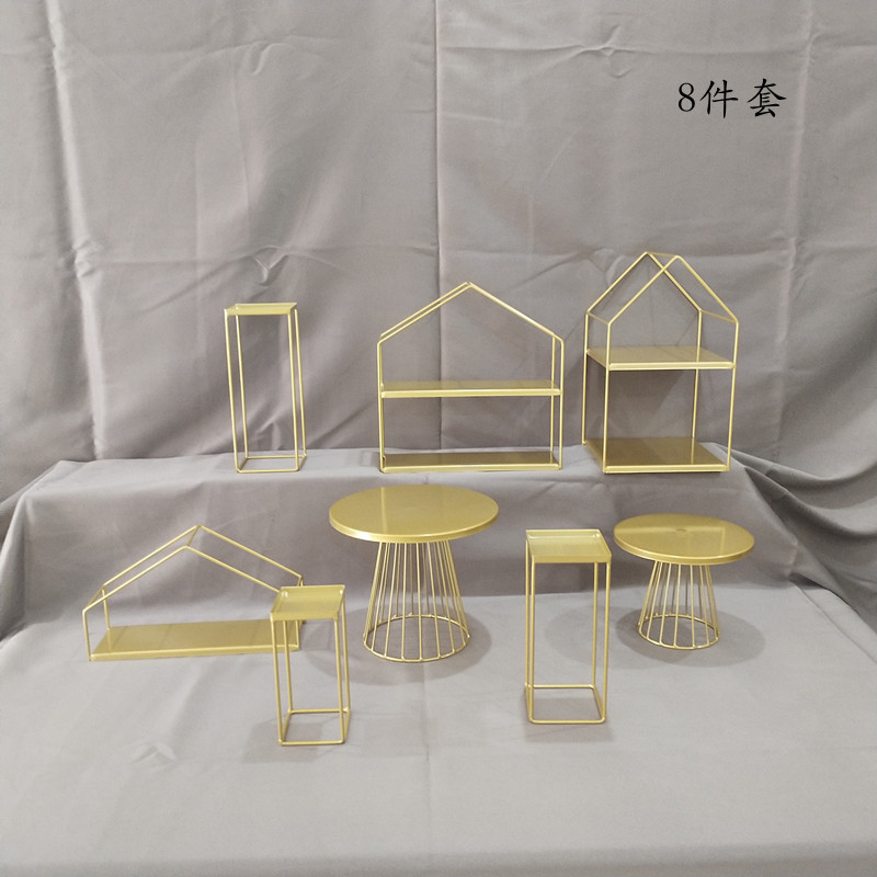 Mesa de postres de estilo europeo, decoración, bandeja de pastel, soporte de exhibición, decoración de bodas, accesorios, mesa de descanso para café, comida fría image 19