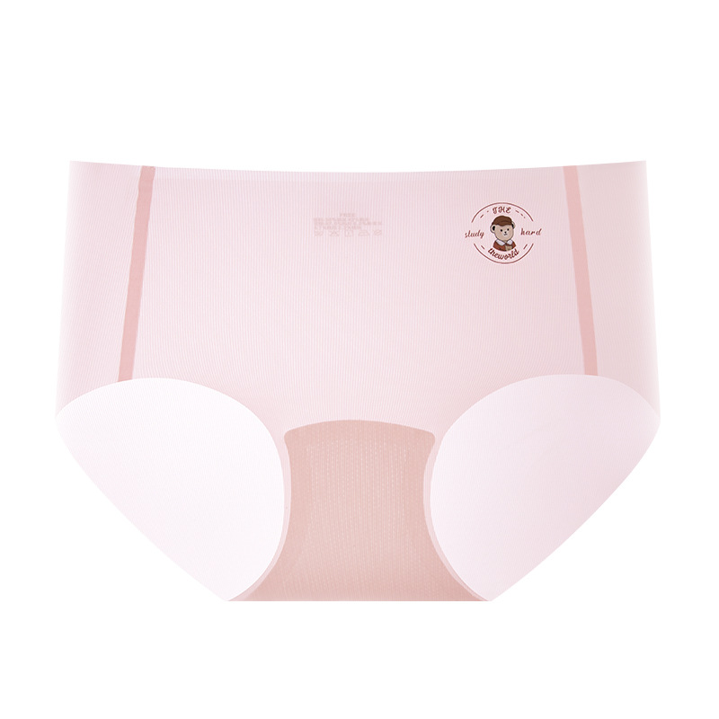 Bear sin costuras bragas delgadas de secado rápido mujeres verano seda de hielo niña cintura media grado 10A entrepierna antibacteriana calzoncillos de mujer