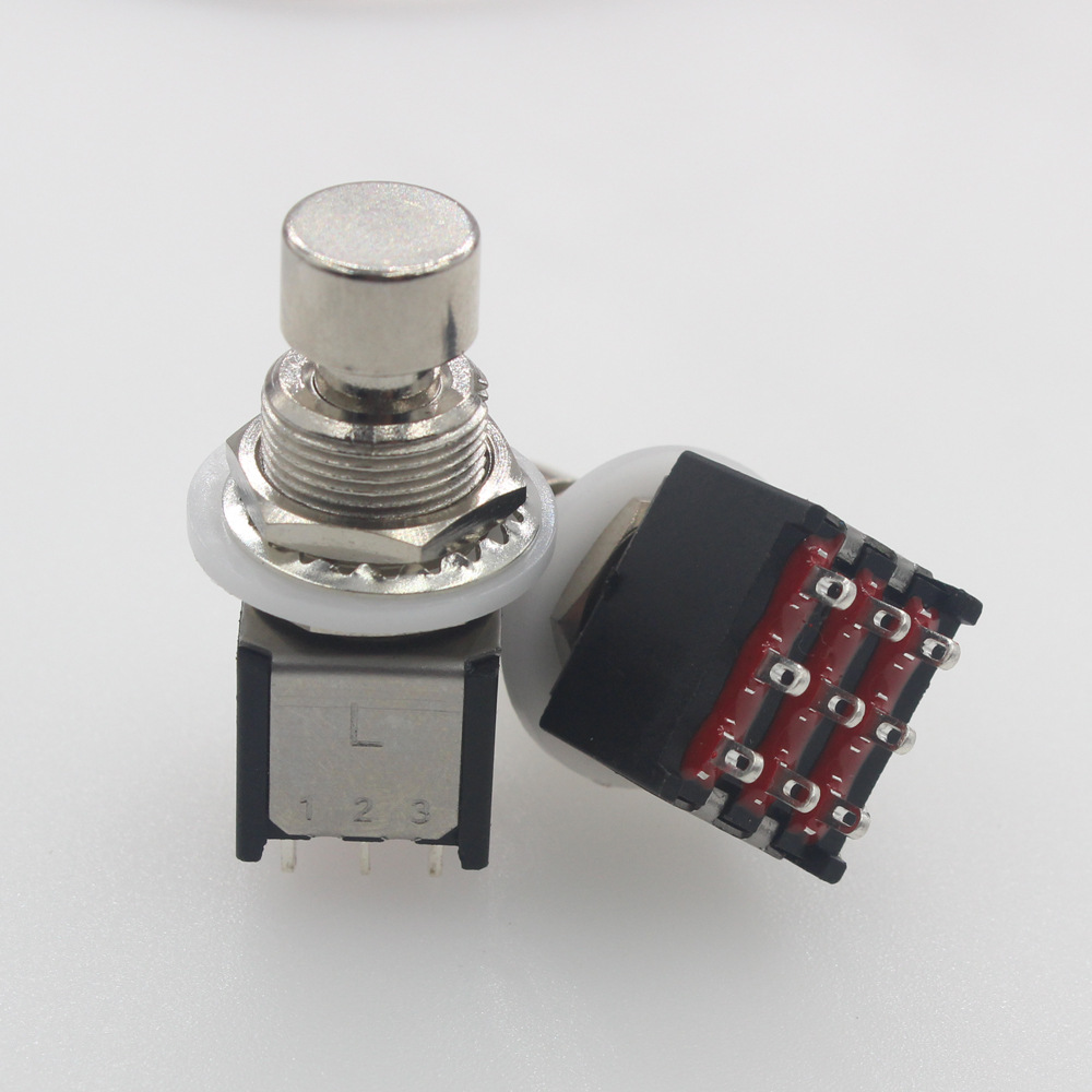 PBS-24-302S Mini 3PDT 小9脚乐器效果器脚踏开关按钮开关脚钉