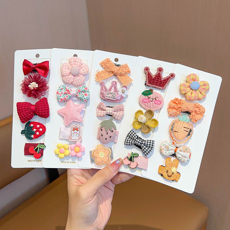 딸기 [25개 세트] [헤어클립] (0~1세 사용 가능)