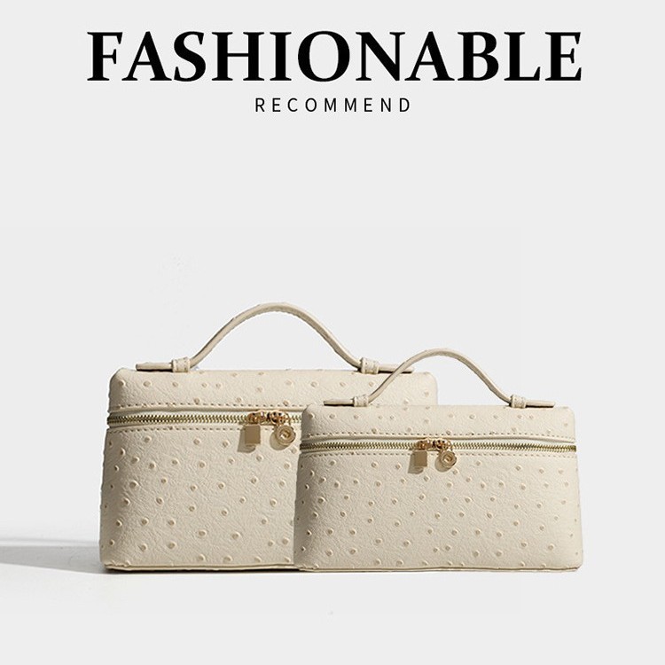 Small Square Box Lunch-Style Genuine Leather Handbag 2025 New Ostrich Grain Makeup Box Fashion Shoulder And Crossbody Bag For Women - Thumbnail 4