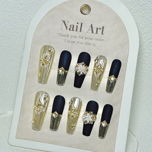Elephant brother manicure [original] handmade wear nail ins style advanced frosted texture rotating snowflake manicure