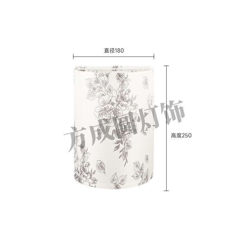 Lámpara de pared semicircular tela de lámpara de lámpara una variedad de patrones de impresión opcionales sala de té sala de estar hotel residencial lámpara de piso de lámpara de lámpara