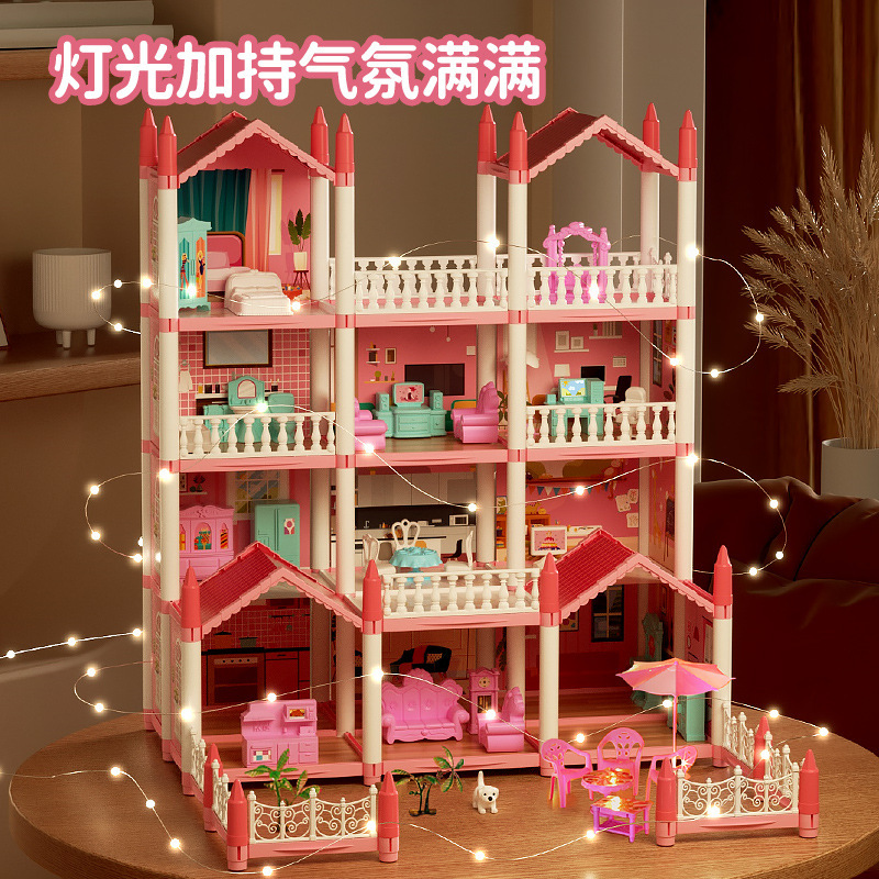 Cross-border Explosions Children's Toys Dream Girl Princess Castle Villa Assembled Doll House suit Toys