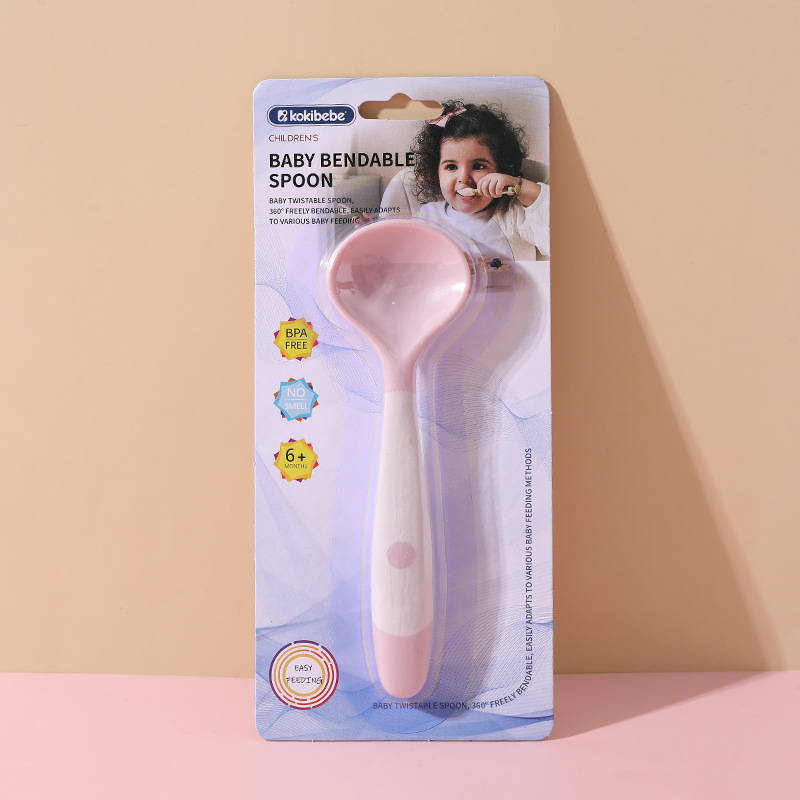 Bebé aprendiendo a comer entrenamiento auto-comer cuchara suplemento de alimentos para bebés cuchara flexible cuchara grande niños vajilla