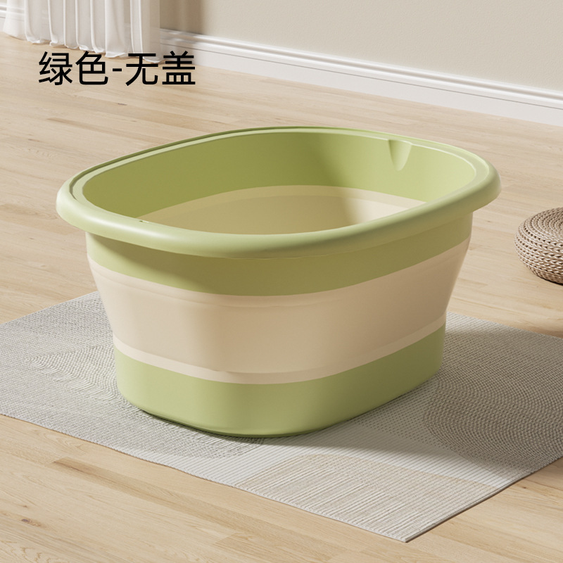 四角い蓋付きの洗面器は折りたたみ可能です。|undefined