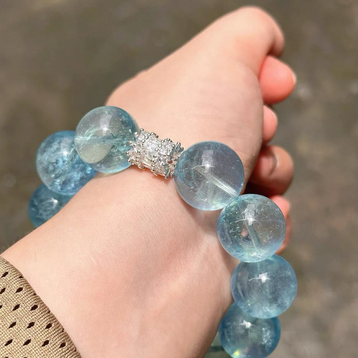14K Gold-Plated Color-Preserving Crystal DIY Accessories Large Zircon Spacer Beads Bracelet Accessories Necklace Jewelry