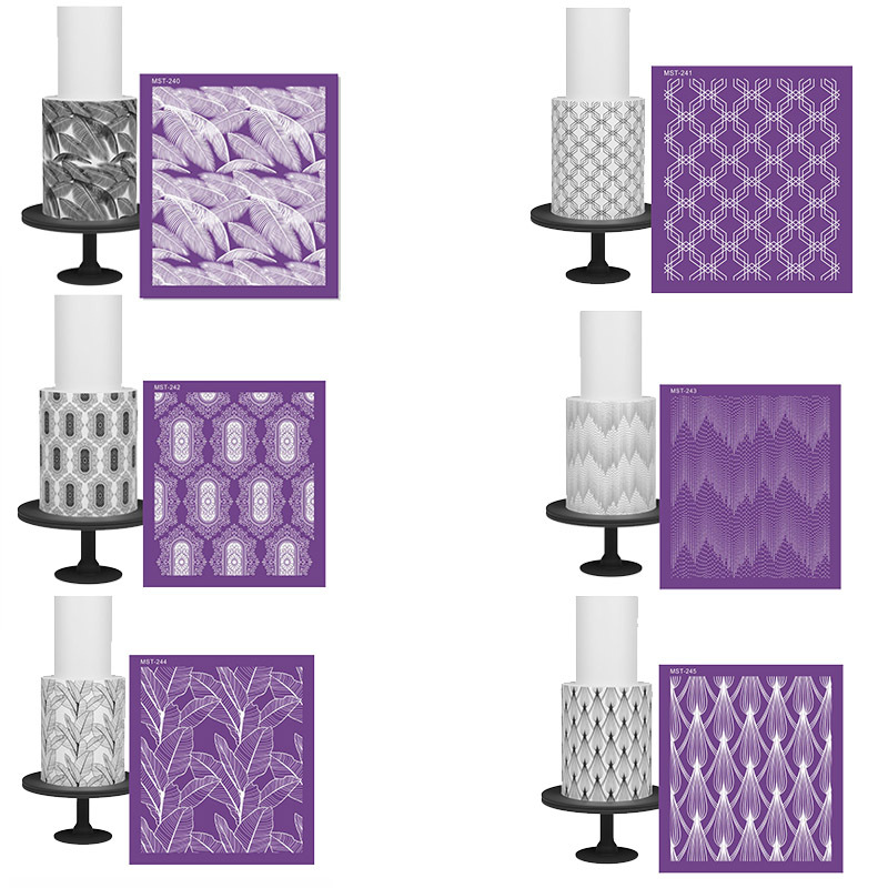 Cruz-frontera diamante Rosa mariposa flor patrón de tela molde fondant cake hornear borde spray molde malla plantilla