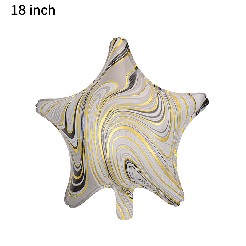 18 pulgadas corazón de melocotón estrella de cinco puntas globo de película de aluminio fiesta de cumpleaños decoración de boda ágata amor textura en forma de corazón globo al por mayor