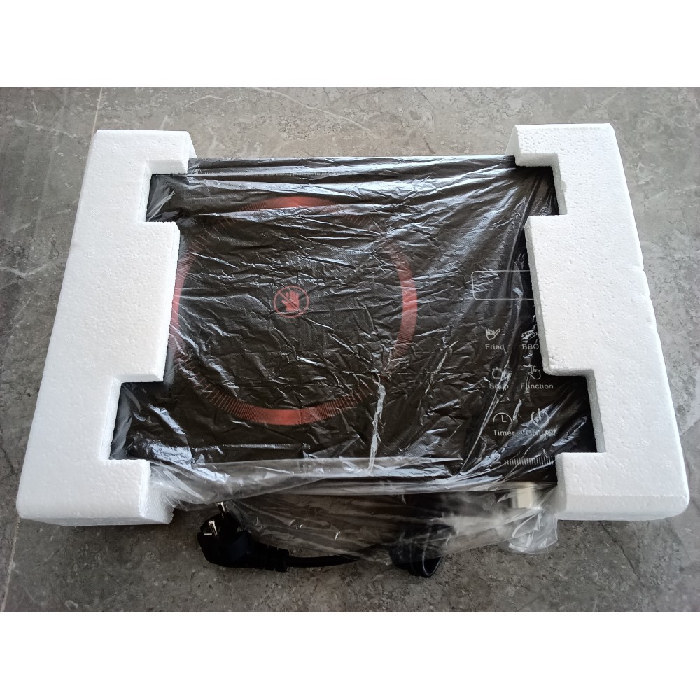 2000W Smart Household Electric Ceramic Stove With Black Crystal Panel Stainless Steel Shell, Suitable For Stir-Frying_voghion.com