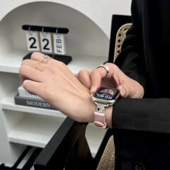 可愛小狗崽拼皮秋冬款錶帶適用iWatch10蘋果手錶S98765高級感錶帶