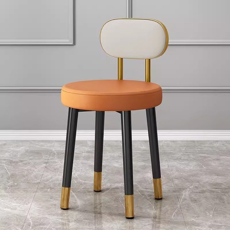 Casa ligera de lujo red alta sensación taburete redondo moderno simple manicuría silla de vestir respaldo de la chica dormitorio maquillaje de cama