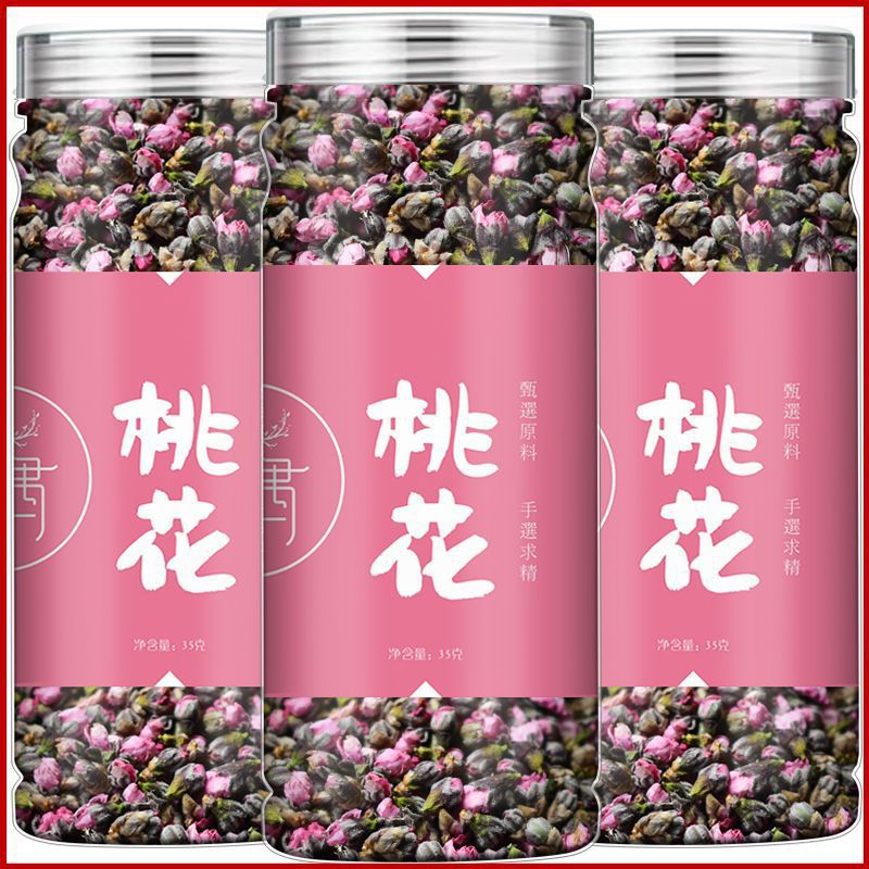 桃花茶干桃花苞散装手选无硫桃花花蕾罐装便通秘茶宿便排养生花茶