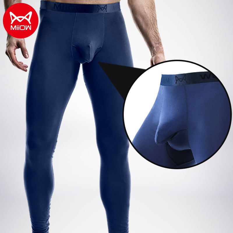 Catman Two-in-One Bullet Separate Wear-Free Underwear Long Johns Leggings Antibacterial Warm Pants Men's Thin Thread Pants