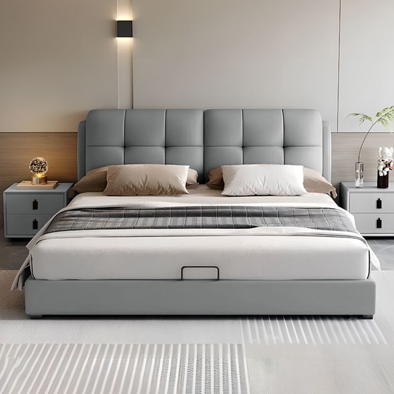 真皮软包实木大床意式轻奢主卧大床家用小户型高端皮艺床床双人床