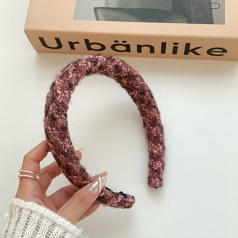 Temperamento otoño invierno pequeño viento fragrante tween grueso bandas de cabello de alta sensación bandas de cabello de estilo francés temperamento simple tocado de cabello
