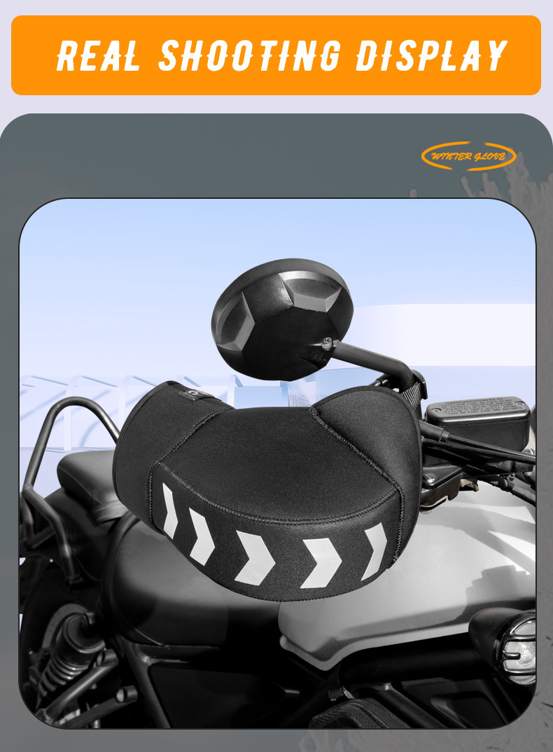 Motorcycle Handlebar Covers, Electric Vehicle Protective Gloves, Universal Winter Thickeneded Velvet Warm Windproof Motorcycle Rider Handlebar Covers