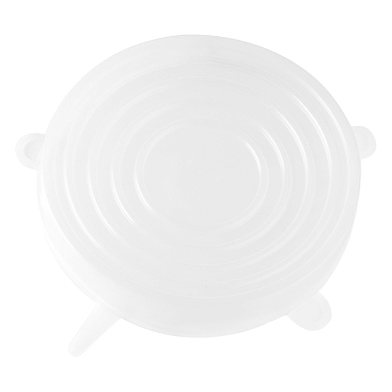 Food Grade Silicone Preservative Cover Food Sealed Cover Household Preservative Film Insulation Bowl Cover Heat-resistant Transparent 6-piece Set