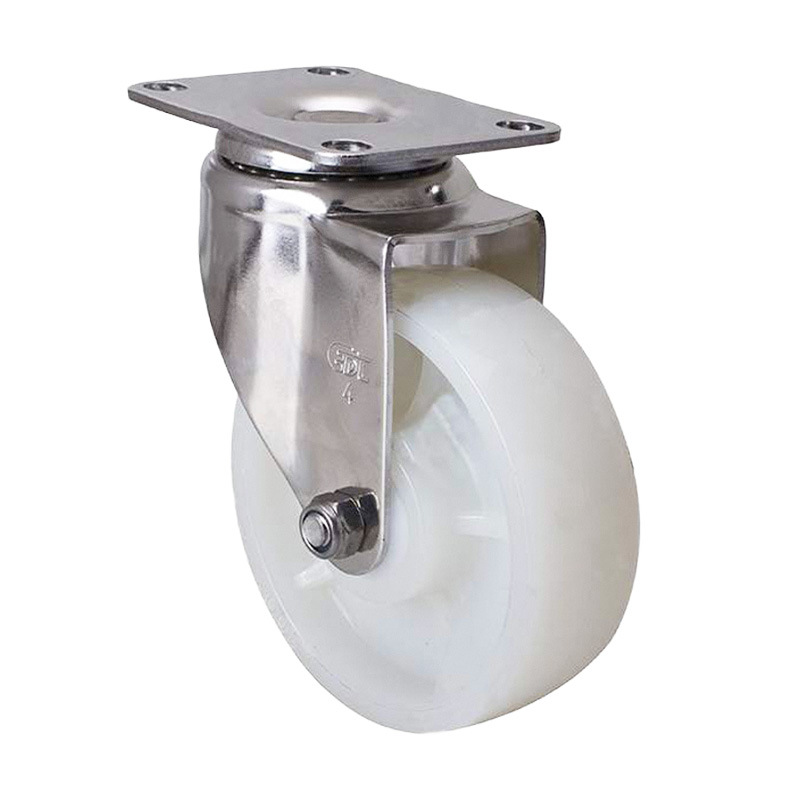 Rueda Giratoria de Nylon y Acero Inoxidable 3, 4, 5 Pulgadas S54-25 con Freno para Logística Industrial