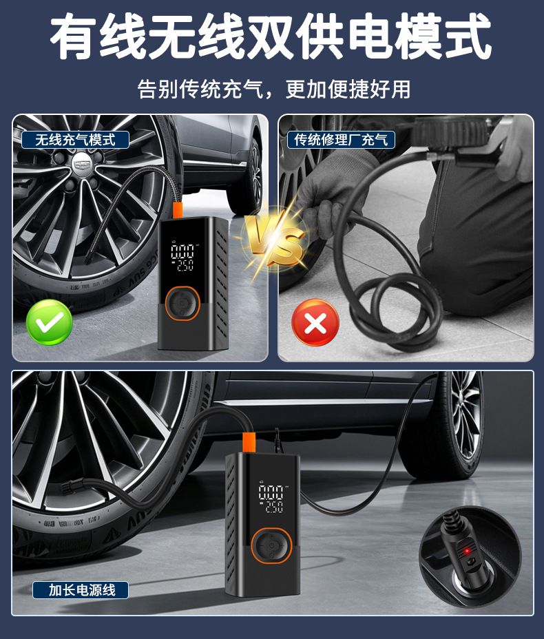 Cross-Border Exclusive Supply of Car-Mounted Wireless Air Pumps, Portable Mini Electric Air Pumps, High-Pressure Air Pumps for Car Tires