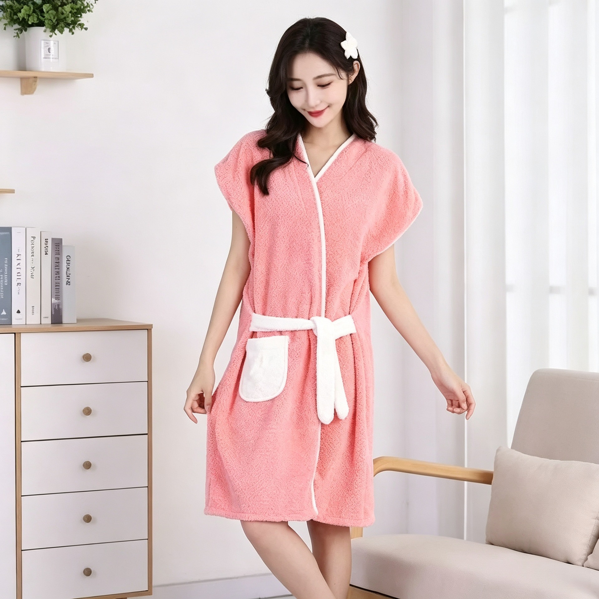 Fuchsia bathrobe