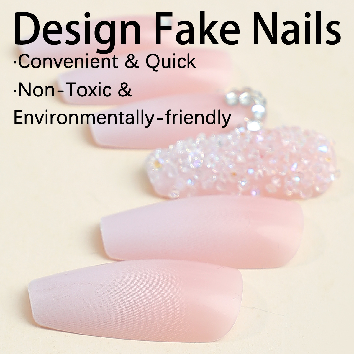 Solid Color Plastic Press-on Nails display picture 2