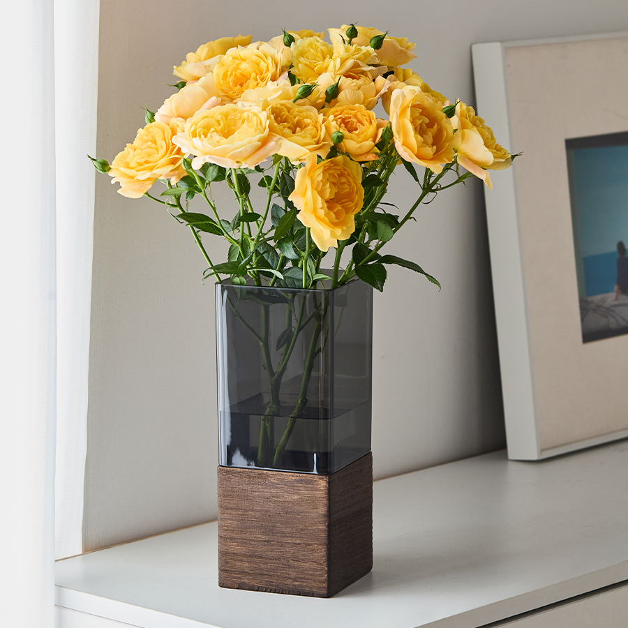 Vaso de vidrio de madera china, jardín de tubo recto, decoración de flores, decoración de lujo ligera, acuapónica de vidrio de alta calidad
