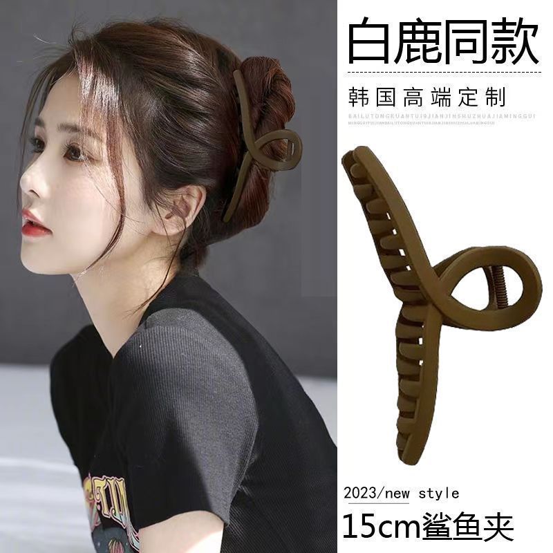 15cm New extra large frosted clip shark clip large lightweight Fishbone bath hairpin bow