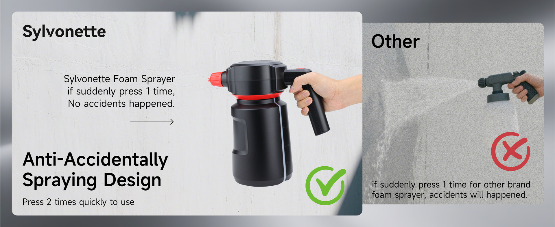 Electric car wash foam sprayer, wireless charging high-pressure PA sprayer, portable car cleaning supplies sprayer