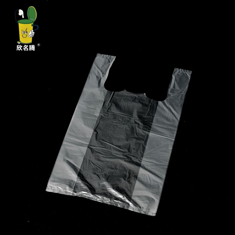 小白色塑料袋透明手提打包袋蔬菜早点背心袋一次性塑料购物背心袋|undefined