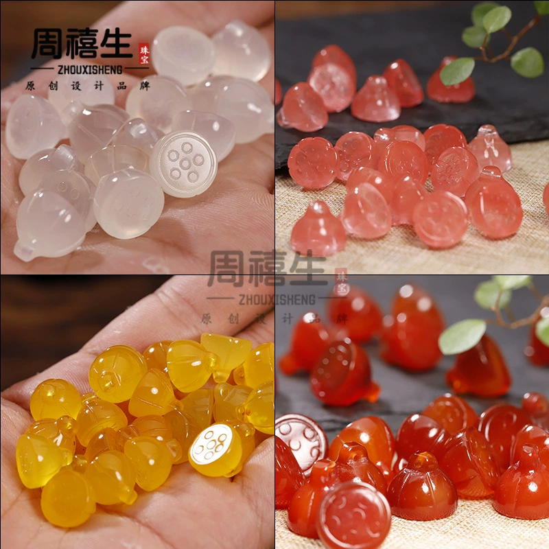 Агатовый подвесной аксессуар в виде лотоса, браслет, детали для самостоятельного изготовления