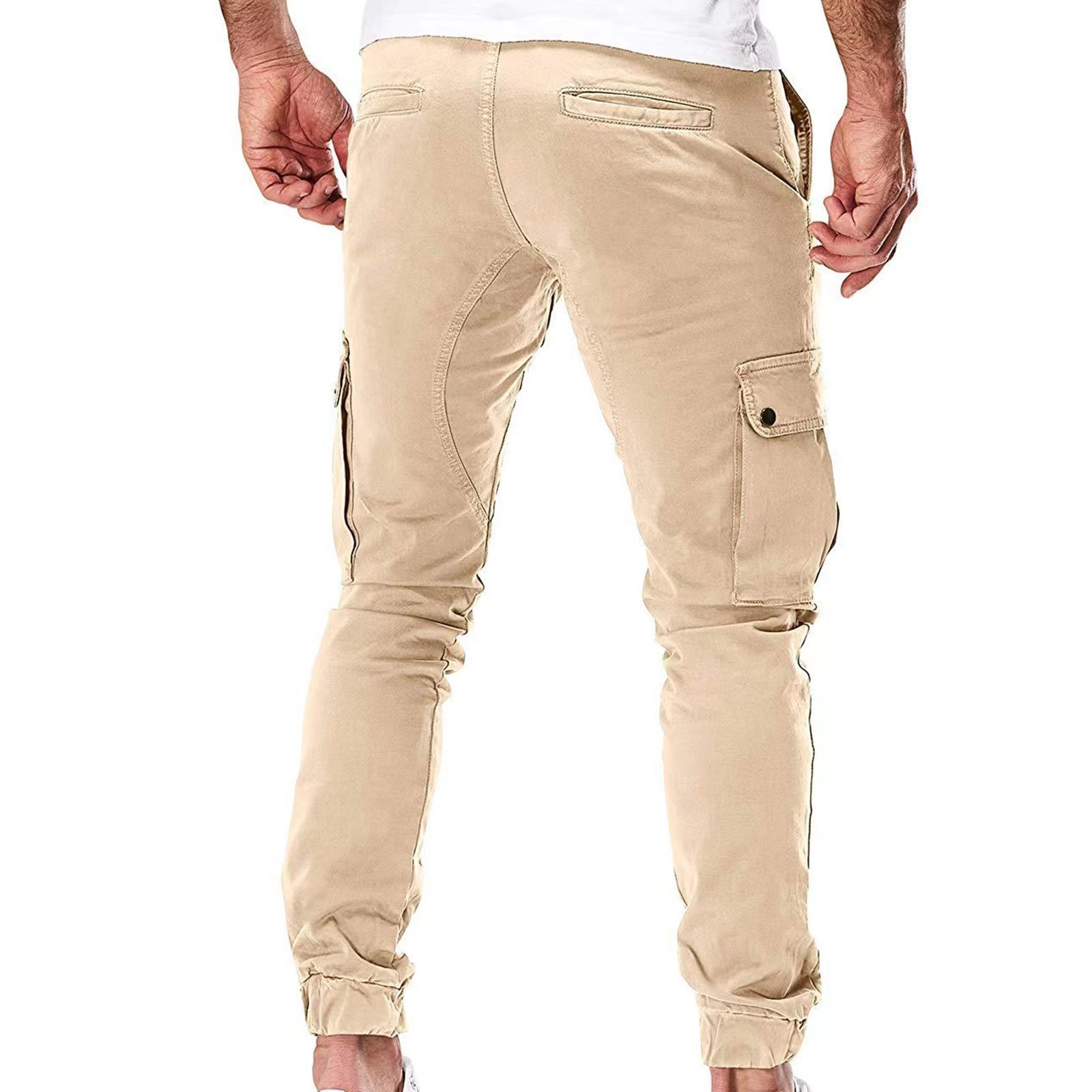 Autumn New Men's Cargo Pants Mens Overalls Multi-pockets Solid Color Pants Trousers Slim Fit Jogging_voghion.com