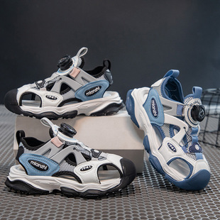 Summer Children's Hollow Rotating Shoe Buckle Popular Boys' Toe-Cap Ultra-Light Soft-Soled Casual Beach Sandals