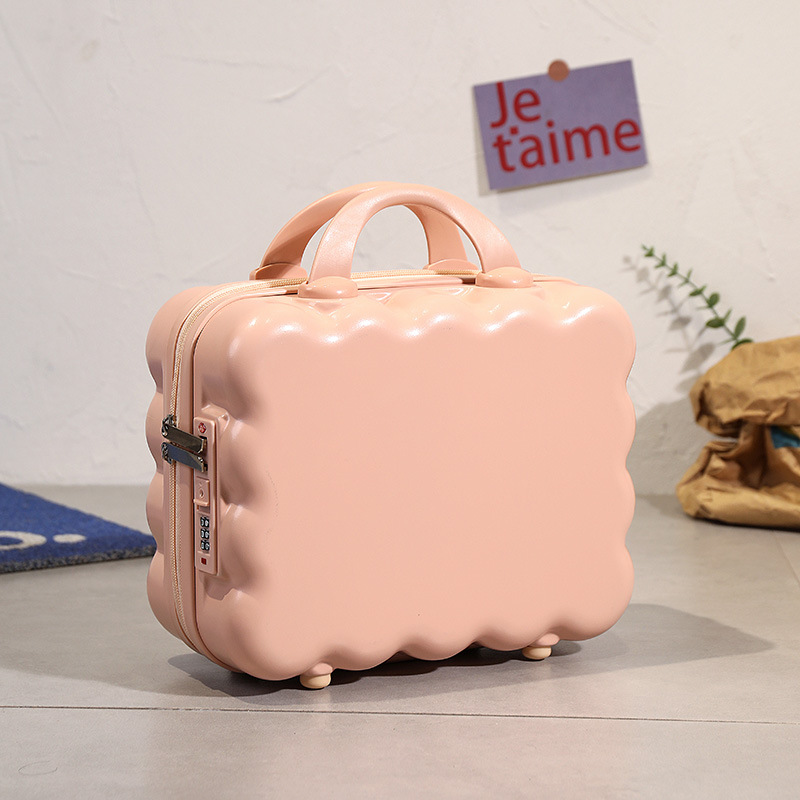 Nueva maleta cosmética japonesa y coreana, maleta de 14 pulgadas, maleta con contraseña, mini maleta pequeña, recuerdos festivos transfronterizos
