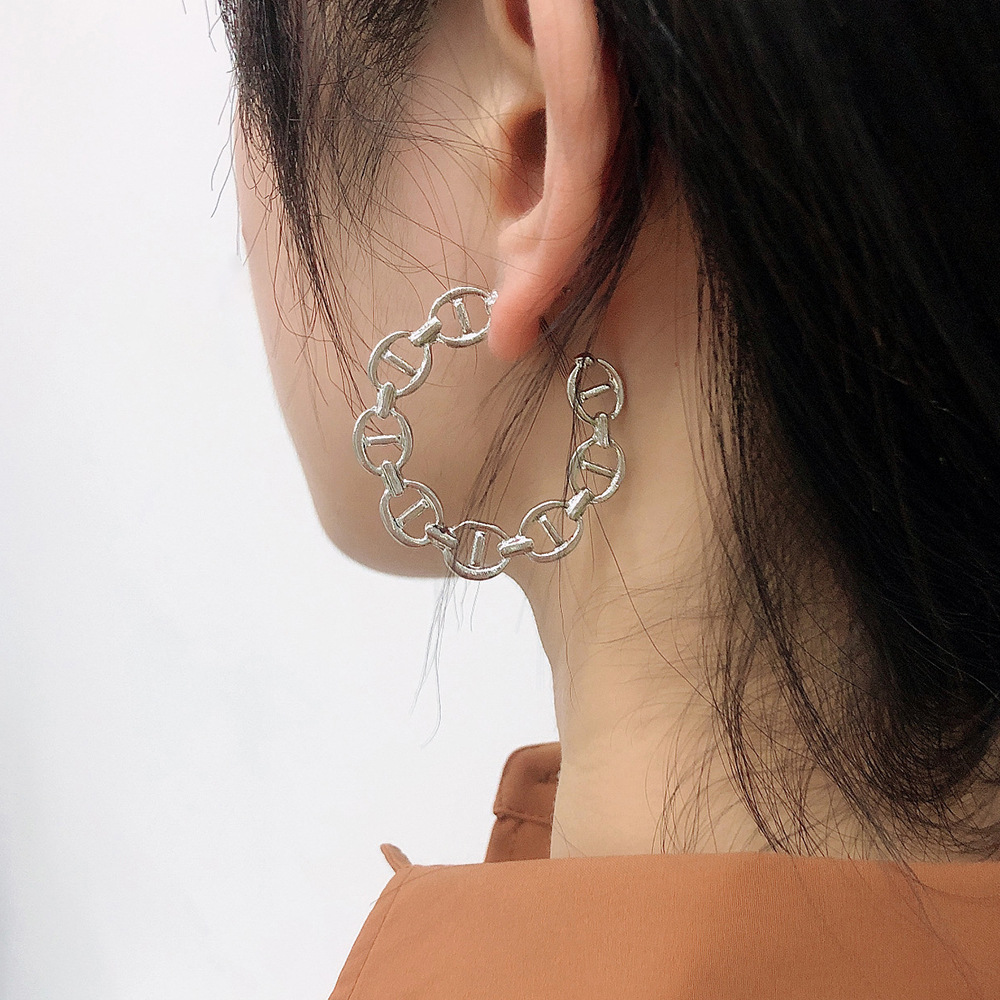 Simple Fashion Chain Exaggerated Geometric Earrings display picture 10
