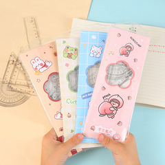 Cartoon Ruler Set, 4-Piece Set, 20cm Straight Ruler Set, Cute School Supplies for Primary Students, Wholesale Stationery