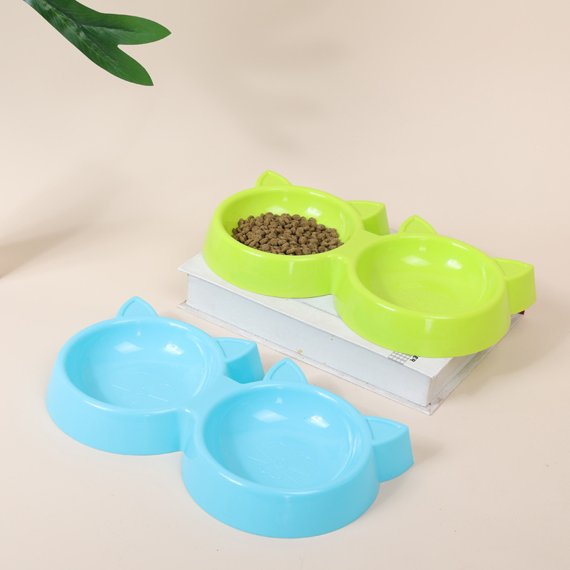 Gato en forma de cara Tazón para mascotas antideslizante Color opcional tazón de comida para gatos tazón de comida para perros tazón de comida para gatos antidetonante tazón para mascotas simple y doble tazón
