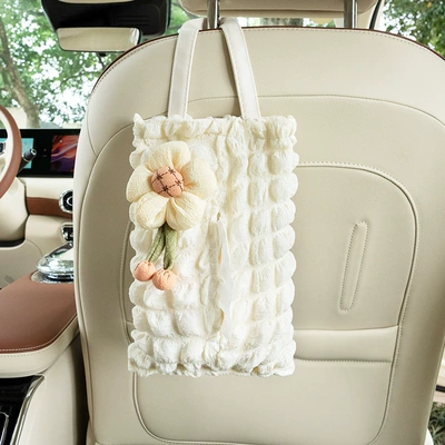 Car tissue box/set – tissue box cute puff grid