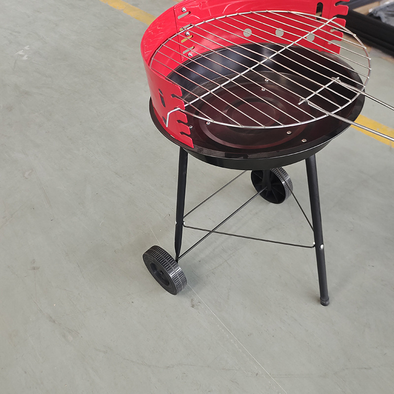 Parrilla de barbacoa portátil al aire libre portátil Parrilla de barbacoa redonda Parrilla de barbacoa de carbón jaula hogar simple Parrilla de barbacoa horno