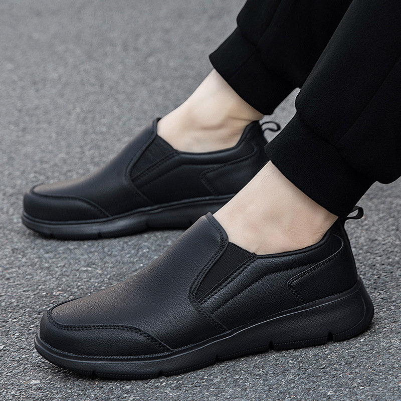 Nuevos zapatos de primavera y otoño deportes casuales, zapatos de marcha anti-deslizante, suela suave, mediana edad, Beijing, hombre de cuero