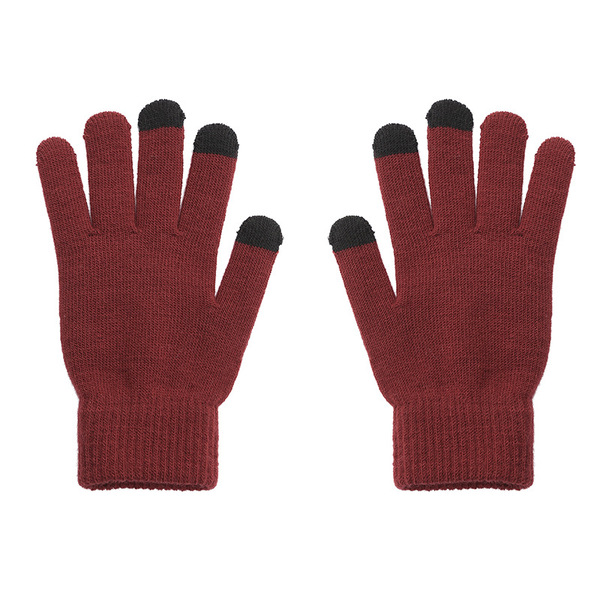 demi-season knitted keep warm solid color travel gloves