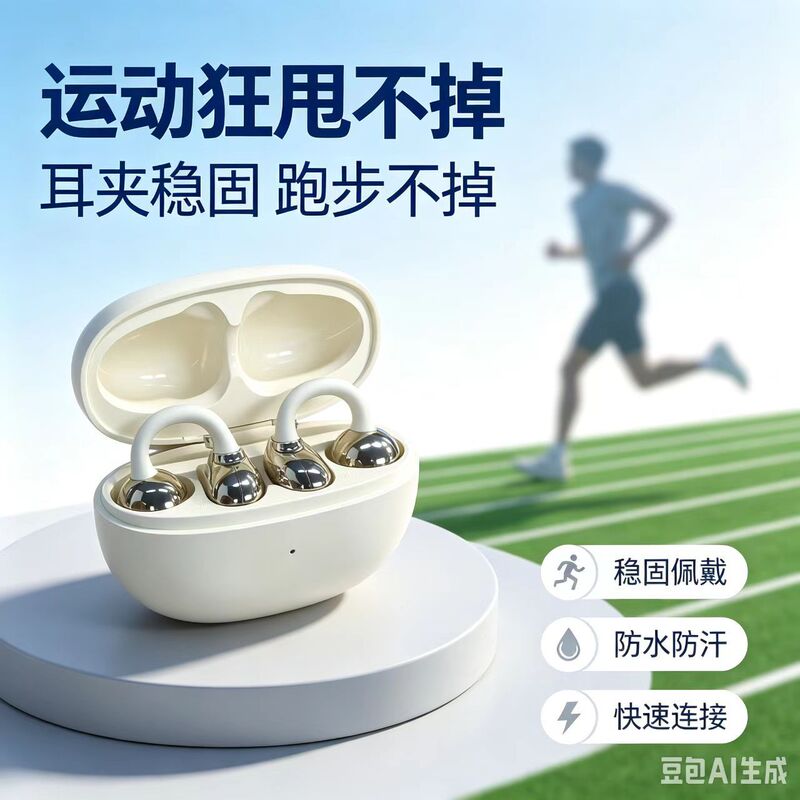 Shengxuan TS35 open-ear Bluetooth headphones, clip-on wireless sports running earphones, over-ear design, no in-ear fit, noise-canceling