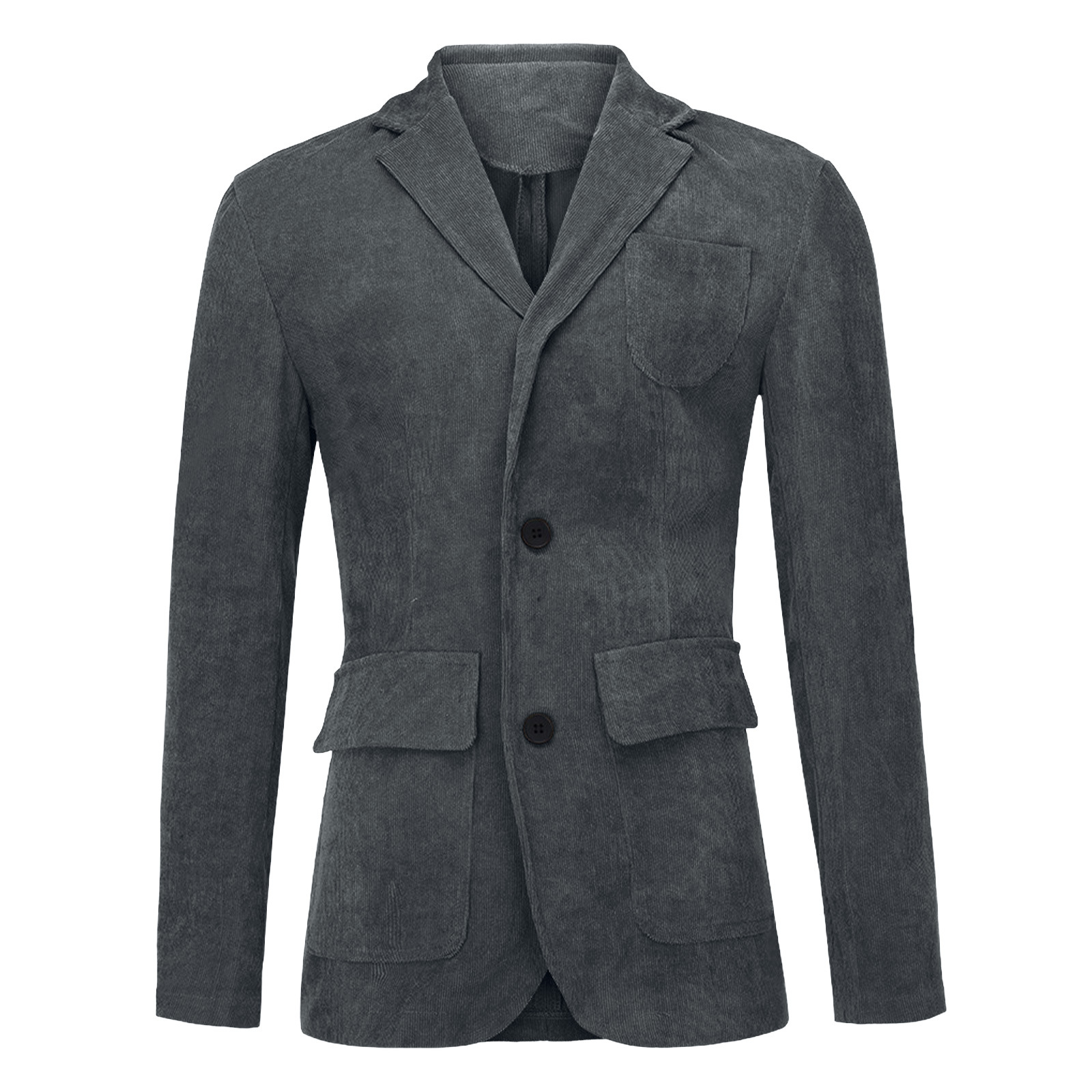 Primavera y otoño 2024 nuevo traje de pana retro casual chaqueta plana traje de color sólido para hombre