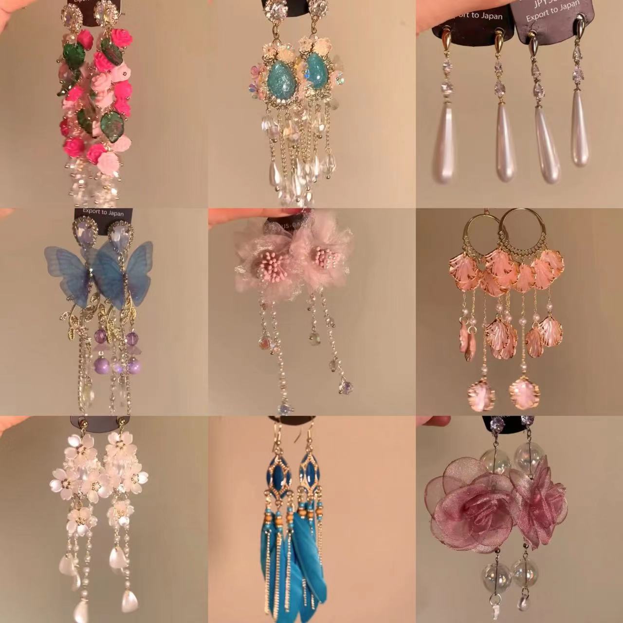 Corea del Sur dulce flor pendientes largos de moda Luz de lujo pendientes de alta calidad para las mujeres Pendientes de borla de mariposa de diamantes de aguja de plata