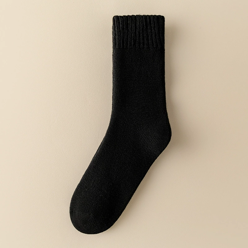 Women’s mid‑tube winter wool socks, solid colors, warm (mid‑calf)