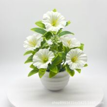 仿真牵牛花喇叭花螺纹盆栽植物小摆件客厅卧室花园家居装饰仿真花