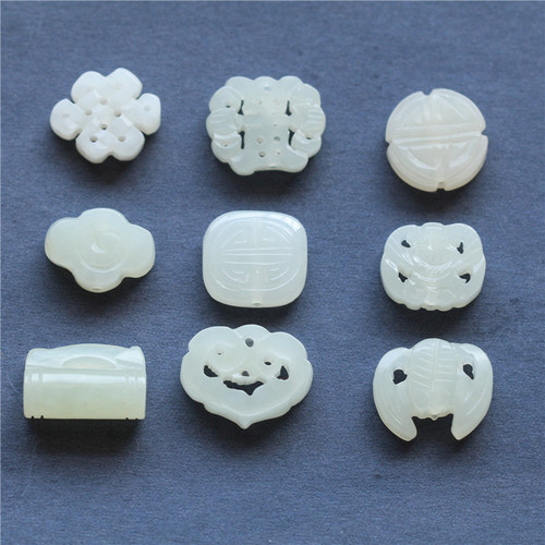 Cui's Jade Industry Hetian Jade Cloud Back Cloud DIY Handmade Accessories and Components Wholesale at Factory Price, Chinese Style Ornaments